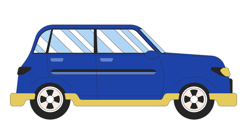 Voiture de style rétro  Illustration