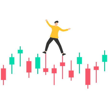 La volatilidad del mercado de valores financiero sube y baja  Ilustración