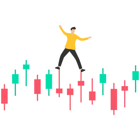 La volatilidad del mercado de valores financiero sube y baja  Ilustración