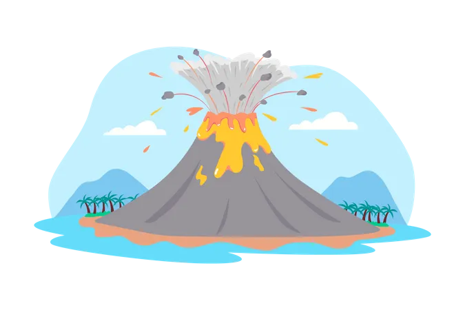 Volcanic Eruption  Illustration