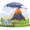 illustration for volcano eruption