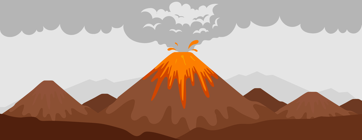 Volcano eruption Illustration