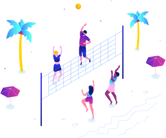 Vôlei de praia  Ilustração