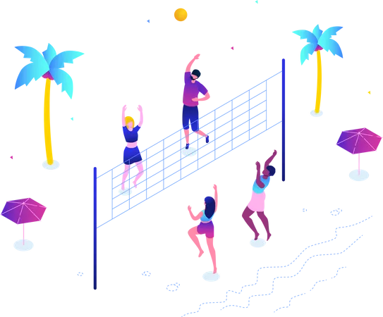 Vôlei de praia  Ilustração