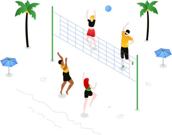 Vôlei de praia  Ilustração