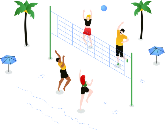 Voleibol de playa  Ilustración