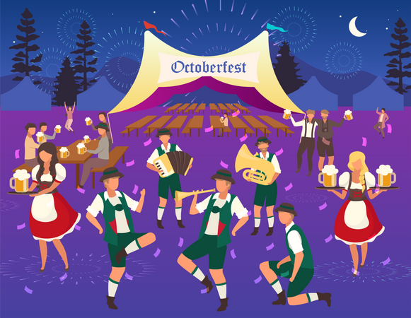 Volksfest waitress  Illustration