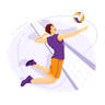 illustrations for volleyball player