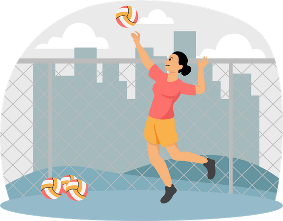 Volleyball Player  Illustration