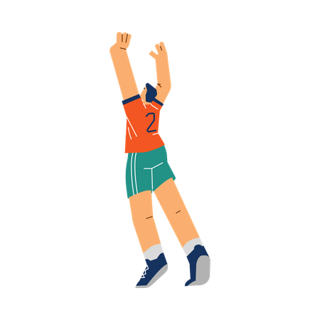 Volleyball player man reaching for the ball  Illustration