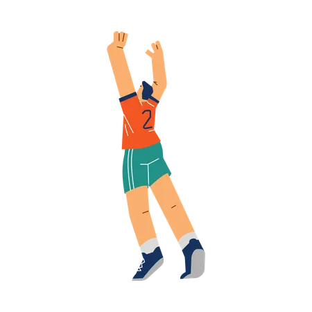 Volleyball player man reaching for the ball  Illustration