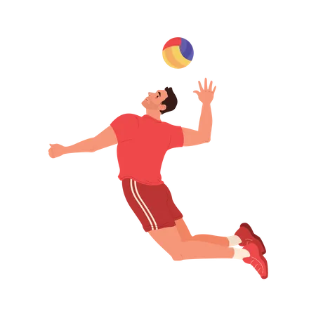 Volleyball player smashing Illustration