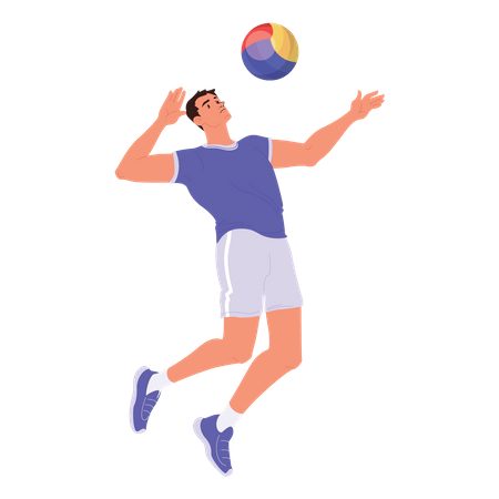 Volleyball player smashing  Illustration