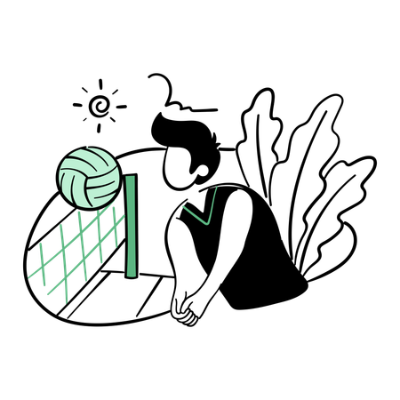 Volleyball player smashing  Illustration