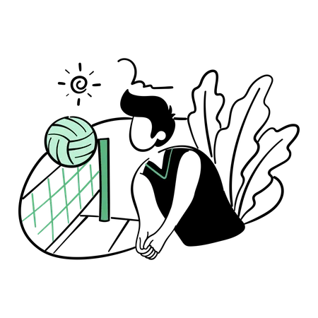 Volleyball player smashing  Illustration