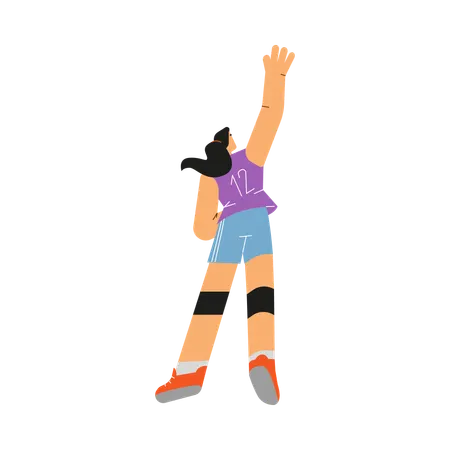 Volleyball player woman reaching for the ball  Illustration