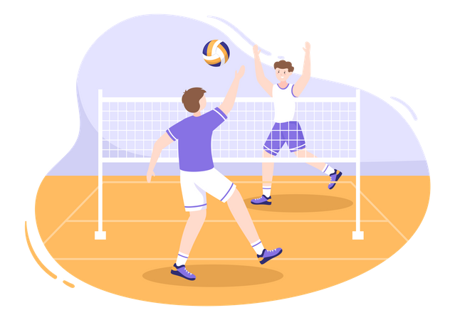 Volleyball Players playing volleyball  Illustration