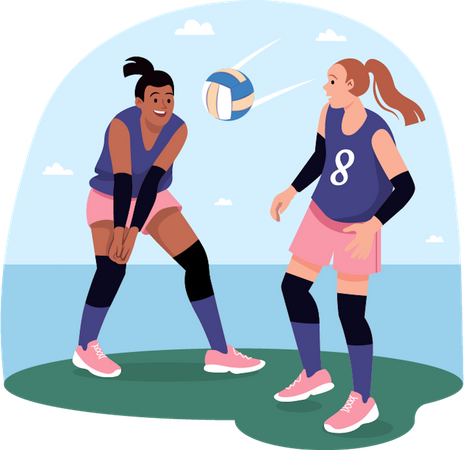 Volleyball Training  Illustration