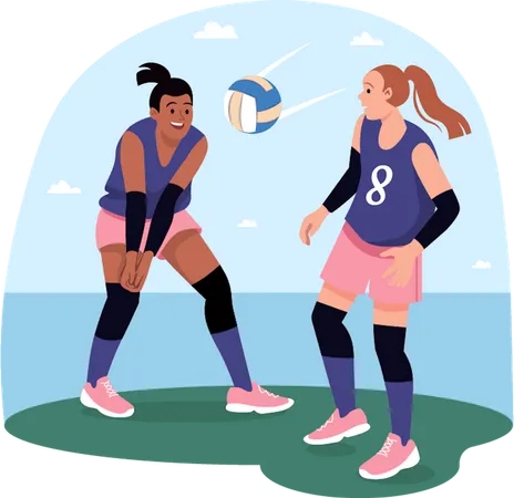 Volleyball Training  Illustration