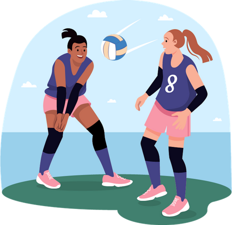 Volleyball Training  Illustration