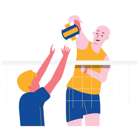 Volleyball Spiel  Illustration