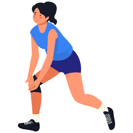 Volleyballspielerin bereitet sich vor  Illustration