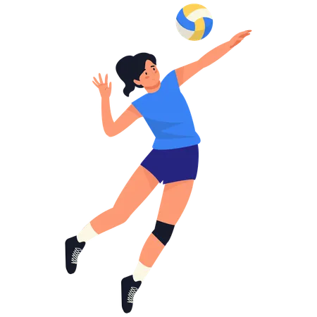 Sprungaufschlag einer Volleyballspielerin  Illustration