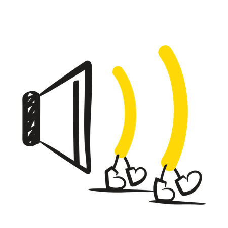 Volumen del sonido al caminar  Ilustración