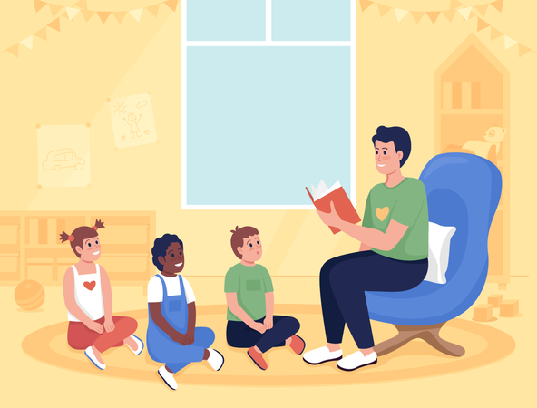 Voluntário em orfanato  Illustration
