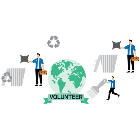 Volunteer campaign for environmental protection and greening planet  Illustration