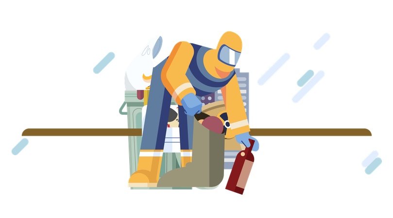 Volunteer cleaning city from human activity waste  Illustration