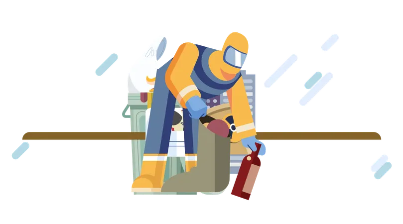 Volunteer cleaning city from human activity waste  Illustration