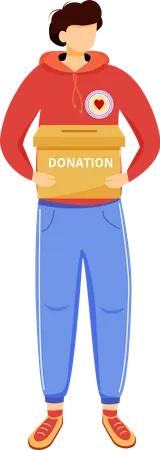 Volunteer collecting donations Illustration