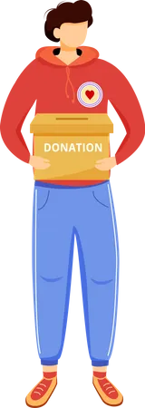 Volunteer collecting donations  Illustration