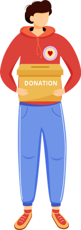 Volunteer collecting donations  일러스트레이션