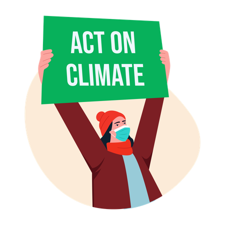 Volunteer doing Environmental protest  Illustration