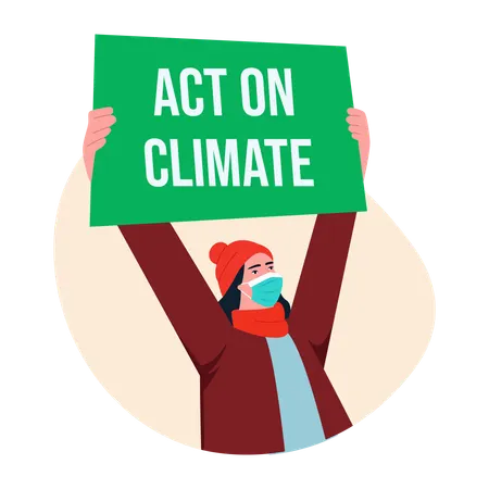 Volunteer doing Environmental protest  Illustration