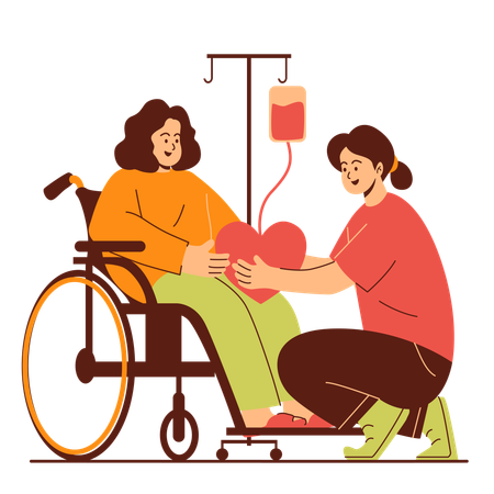 Volunteer donates blood  Illustration