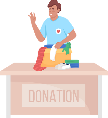 Volunteer pack donations Illustration