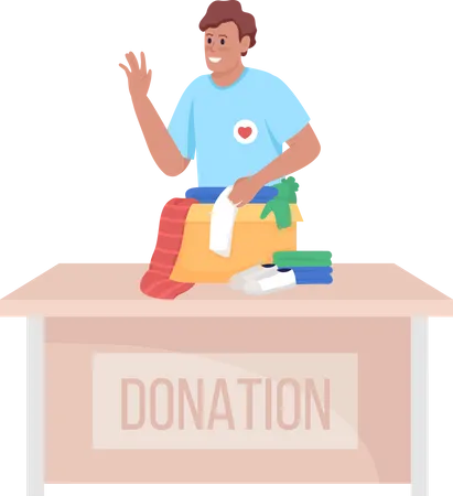 Volunteer pack donations Illustration