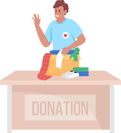 Volunteer pack donations  Illustration