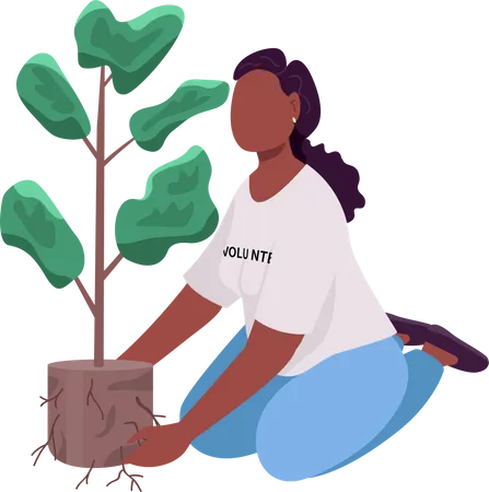 Volunteer planting  Illustration