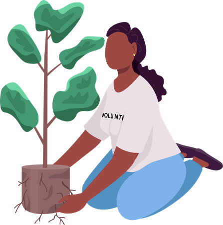 Volunteer planting  Illustration