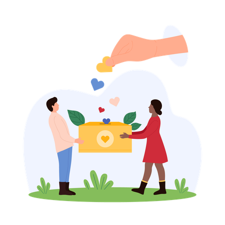 Volunteer working on public charity  Illustration