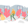 illustrations for cleaning street