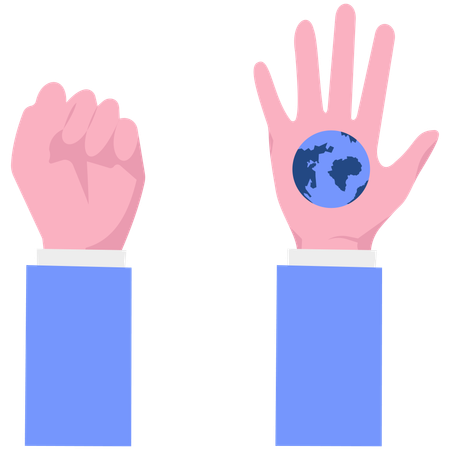 Volunteers struggle for save planet earth  Illustration