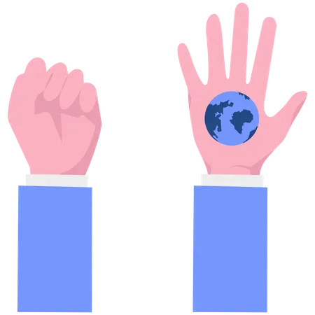 Volunteers struggle for save planet earth  Illustration