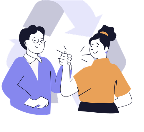 Volunteers talking about protecting environment  Illustration