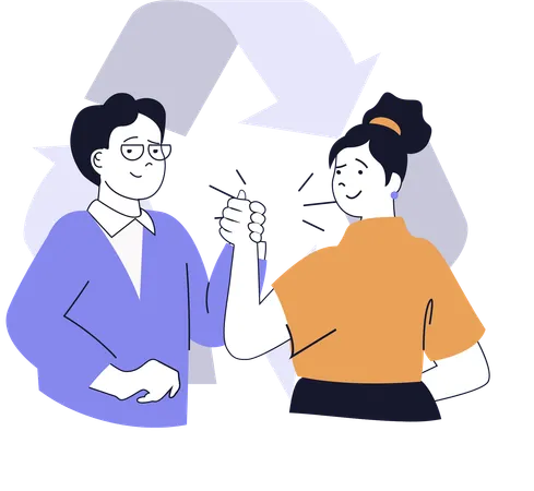 Volunteers talking about protecting environment  Illustration