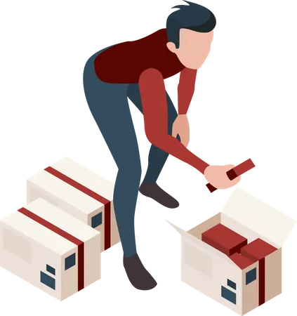 Volunteers with charity boxes Illustration